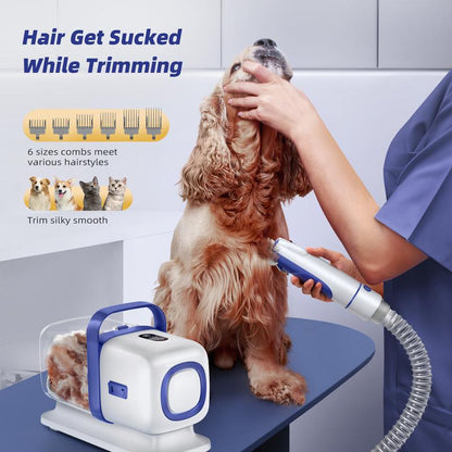 Ultimate Pet Grooming Kit with Vacuum – Quiet Dog Clipper, Shedding Brush & Cleaning Tool for Dogs and Cats!