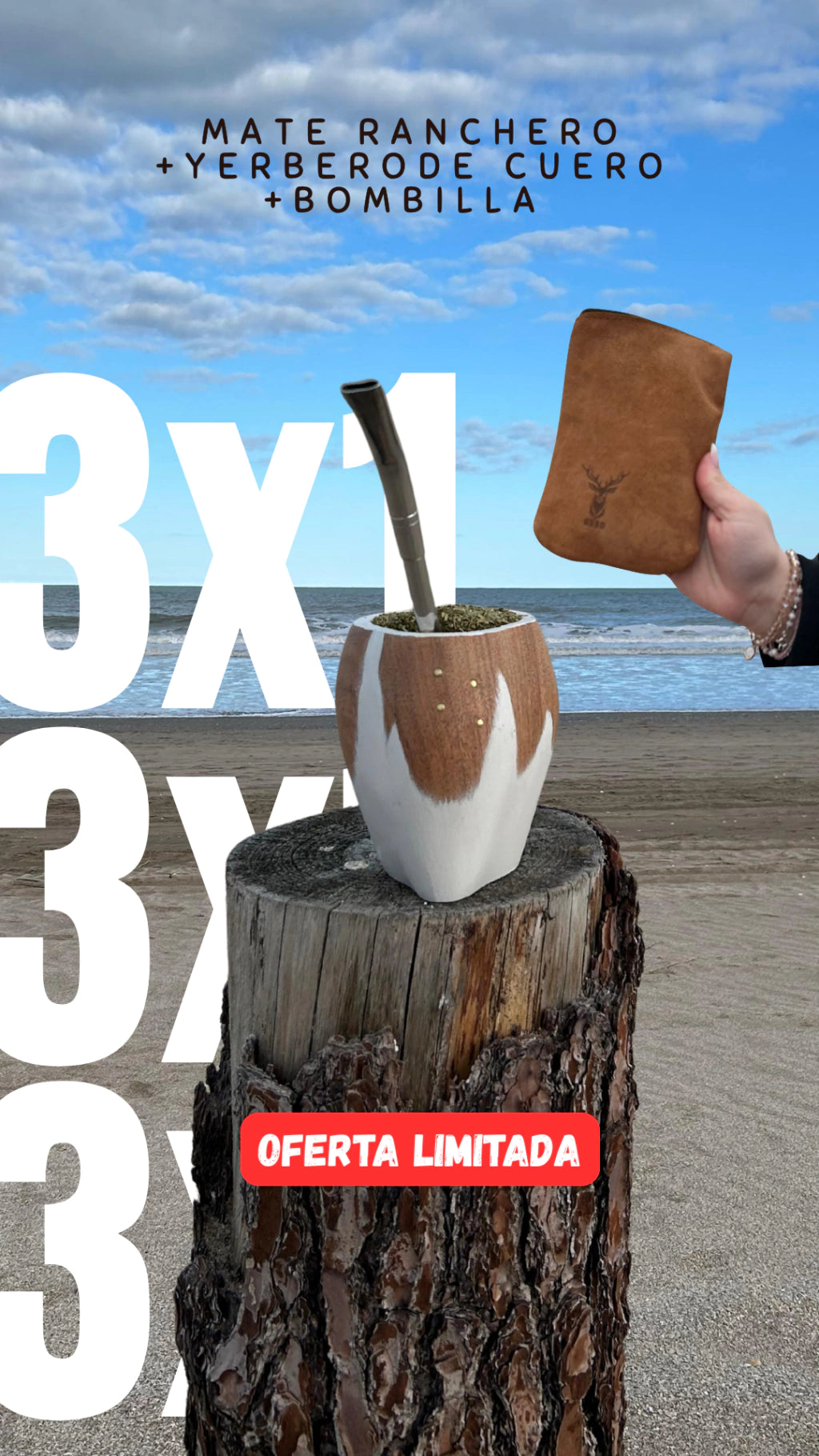 Combo 3x1:Mate+bombilla+yerbero 40%OFF